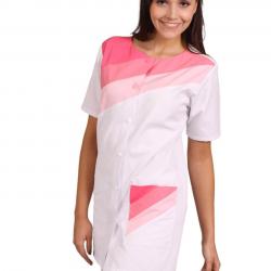 Tunique de travail pour Dame PALOMA 6 Blanc/Rose/Corail