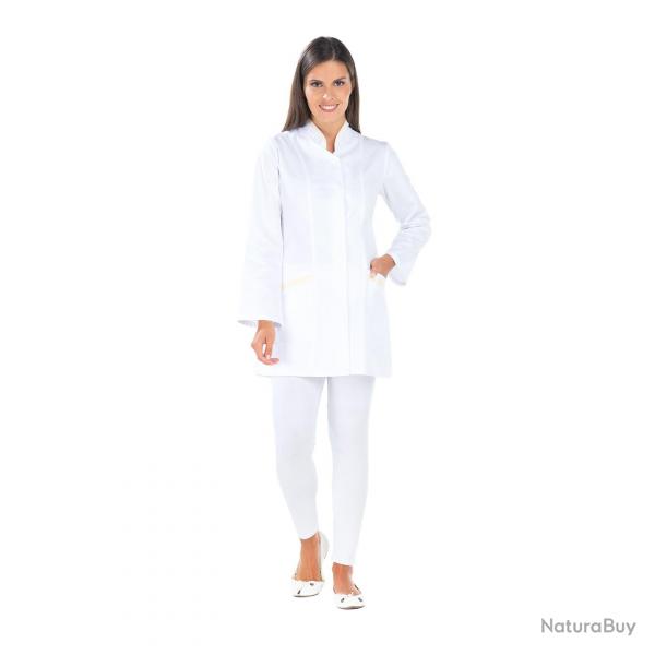 Tunique de travail pour Dame CAPUCINE 3 Blanc/Beige