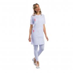 Blouse de travail pour Dame SOFIA 0 Taupe/Blanc