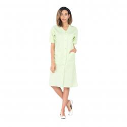 Blouse de travail pour Dame CLAIRE 6 Cretonne Ciel Manches transformables