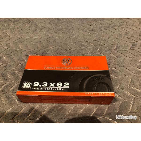 Munition RWS calibre 9.3x62 KS