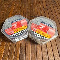 LOT PÊCHE DESTOCKAGE 2 BOBINES PLATIL Nylon Platil Strong Brun 150 mètres 0,22 mm et 0,25 mm