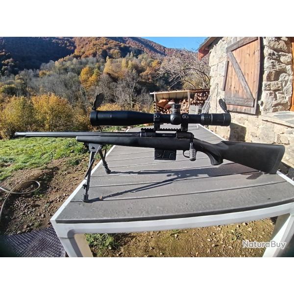 Carabine Savage calibre 308 gaucher avec lunettes Burris 5x25x50
