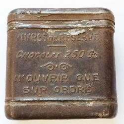 BOITE DE CHOCALAT MEUNIER NOISIEL 77 VIVRE DE RESERVE MILITAIRE 14-18 POILU MARS 1916 - FRANCE WW1 P