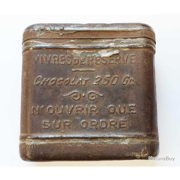 BOITE DE CHOCALAT MEUNIER NOISIEL 77 VIVRE DE RESERVE MILITAIRE 14-18 POILU MARS 1916 - FRANCE WW1 P