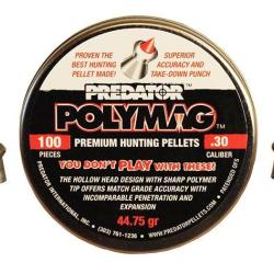 Boîte de 100 plombs JSB Predator Polymag - Cal. 30