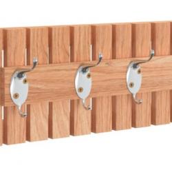 Cintre mural bois noyer massif 42x8,5x14 cm rangement élégant