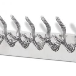 Porte-manteau aluminium argent 49x9x18 cm 6 crochets mural design durable