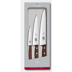 Victorinox Wood 3 - Set de cuisine 3 pièces au manche bois élégant  ref 5.1050.3G