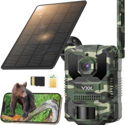 Caméra Chasse Solaire Connectée Batterie 8000mAh SD de 64GB Vision Nocturne Etanche IP66