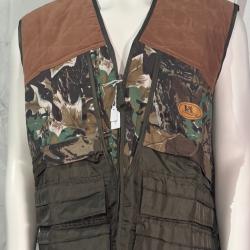 Gilet de Chasse NEUF Camouflage Feuillage avec Épaulières Daim XL XXL XXXL
