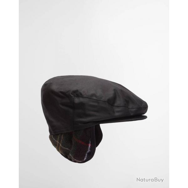 Beret Casquette plate Barbour Cheviot cire avec oreillettes M