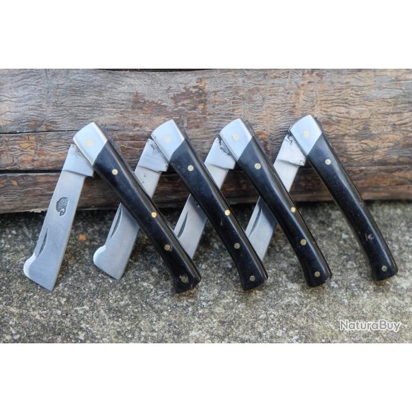 LOT DE 4 Couteau Grand-Pre Greffoir Lame Acier Inox Manche Rsine Fabric Artisanale Cran Forc