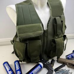 Veste tactique Olive pensée pour votre sécurité un pack complet prêt à l'emploi Home Défense GS50