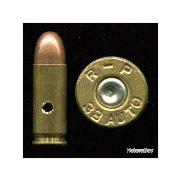 .38 Colt Auto Mle 1900 -  marquage = R-P  38 AUTO - tui nickel - balle cuivre arrondie