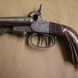 pistolet de vénerie à broche , deux canons