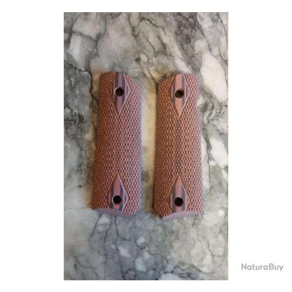 plaquettes colt 1911 bois acajou neuves