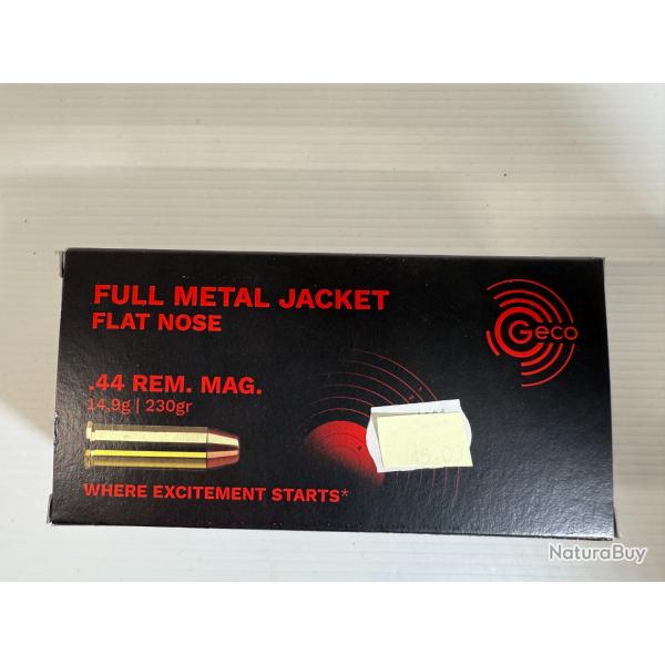 GECO CAL 44 REM MAGNUM 14.9G/230GR FMJ 6 BOITES DE 50 BALLES FRAIS DE PORT OFFERT