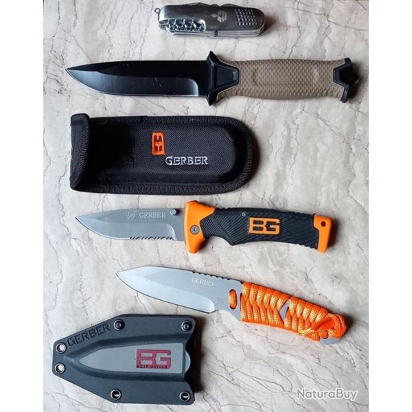 Couteaux Gerber bear grylls et divers