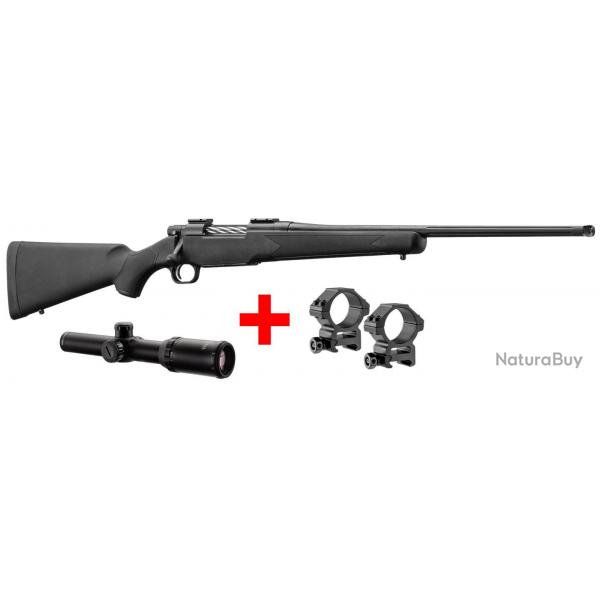 BF25 ! Pack Carabine Mossberg Patriot 30-06  canon filet + Lunette Waldberg 1-4x24 + colliers