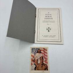 WW2 Rare livret militaire religieux de cat&eacute;chisme US (1941) + Image de pri&egrave;re (1942)