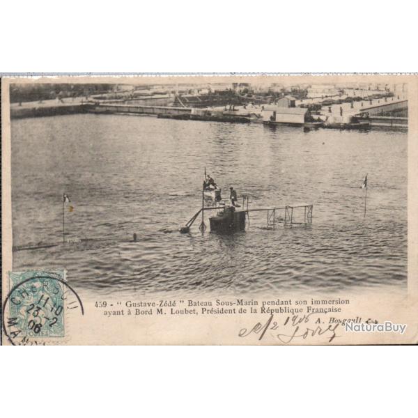 CPA - Marine de Guerre -  " Gustave - Zede " Bateau Sous - Marin  pendant son immersion N4211