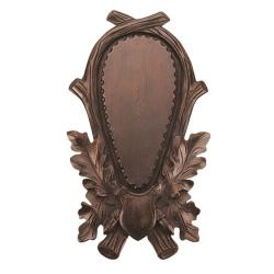 Ecusson trophée de cerf sculpté à la main 48x22 marron foncé