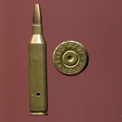 6 x 62 Frères - marquage :  6 X 62 Frères * MEN - balle cuivre pointe creuse - neutralisée