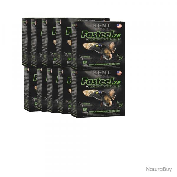 250 CARTOUCHES KENT FAST STEEL HP 12MAG 36G BOURRE JUPE CARTON 10 boites de 25 munitions go