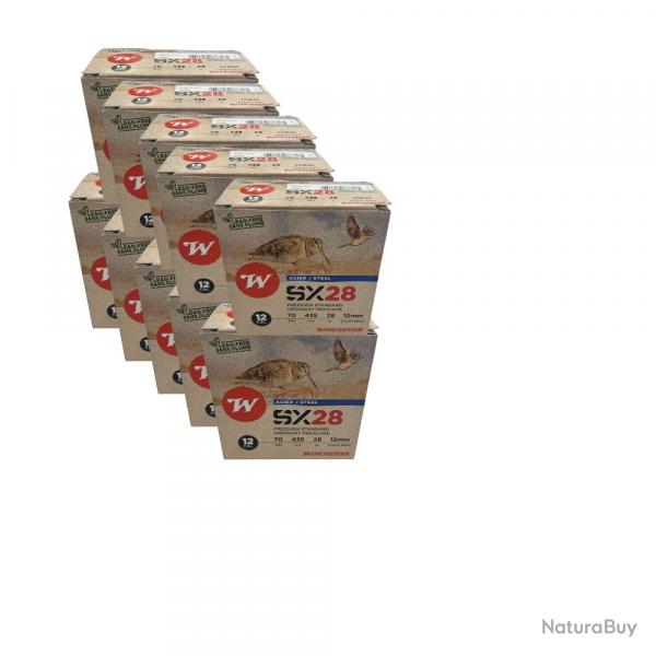 250 CARTOUCHES WINCHESTER SX28 12/70 28G STANDARD BOURRE JUPE (carton de 10 boites) go