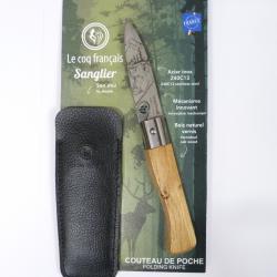 Couteau Le Coq Francais SANGLIER + Etui