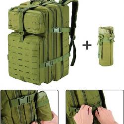 Sac à Dos Militaire Tactique 45L Combat Chasse Pêche Trekking Randonnée Camping Escalade Vert