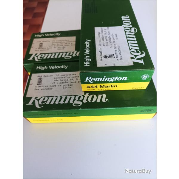 Lot de 3 boites de Remington 444 Marlin