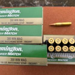 80 Cartouches 300 WIN MAG Remington 1 er MATCH 190 grains BTHP