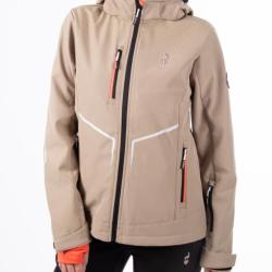 Softshell Imperm&eacute;able de Randonn&eacute;e Femme Aulp Curry Beige
