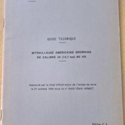 MAT 1028 guide technique Mitrailleuse Am&eacute;ricaine Browning calibre 50