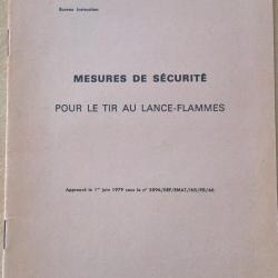 TTA 706 Mesures de s&eacute;curit&eacute; pour le tir au lance-flamme