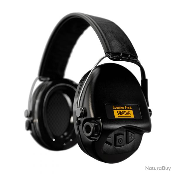 OP TACTIQUE !! Casque anti-bruit Suprme Pro-X serre-tte cuir noir coussinets mousse