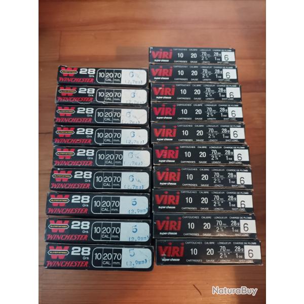 Lot de cartouches calibre 20/70