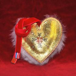 Suspension de sapin de Noël en cuir d'agneau et mouton peint à la main