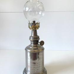 Ancienne Lampe à Essence L.F.H. Style Pigeon Art Nouveau 1900 Laiton Nickelé