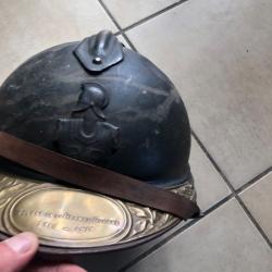 WW1 BEAU CASQUE ADRIAN DU GÉNIE « SOLDAT DE LA GRANDE GUERRE » GRANDE TAILLE