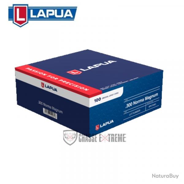 100 Douilles LAPUA Cal 300 Norma Mag