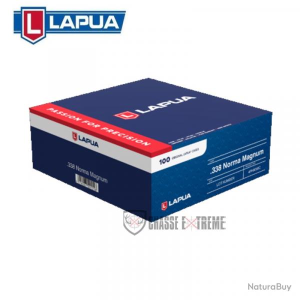 100 Douilles LAPUA Cal 338 Norma Mag