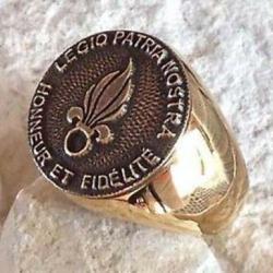 1 Bague  flamme l&eacute;gion &eacute;trang&egrave;re   fremdenlegion, french foreign legion dor&eacute;e