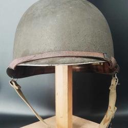 CASQUE US Modèle M1 A1 LIBERATION CHAUMES EN BRIE 1944 SEINE ET MARNE - USA WW2 Très bon  2eme GM U.