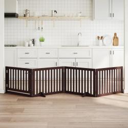 Barrière pour chiens avec porte 4 panneaux bois de peuplier alsavelo