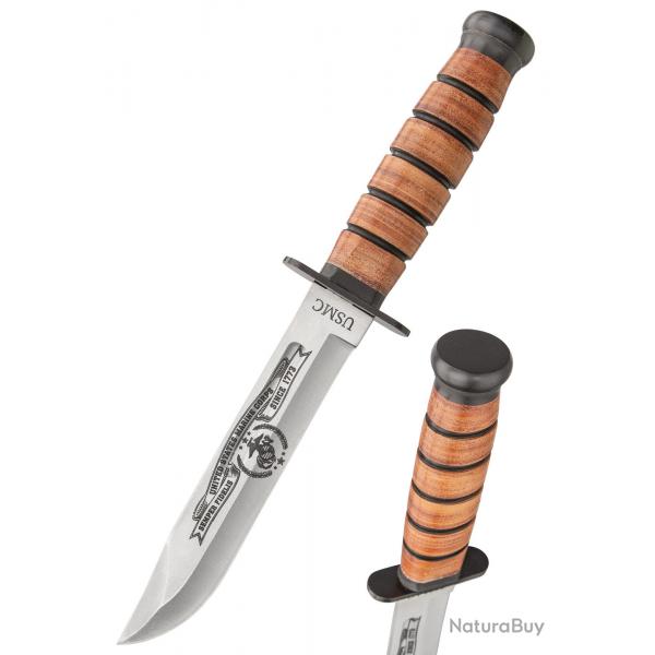 Couteau de combat USMC Tribute avec tui cuir