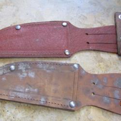 fourreau cuir ancien au choix  / un par vente / pression fonctionnelle / lame 13cm
