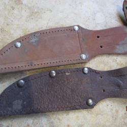 fourreau cuir ancien au choix  / un par vente  / pression fonctionnelle / lame 10cm